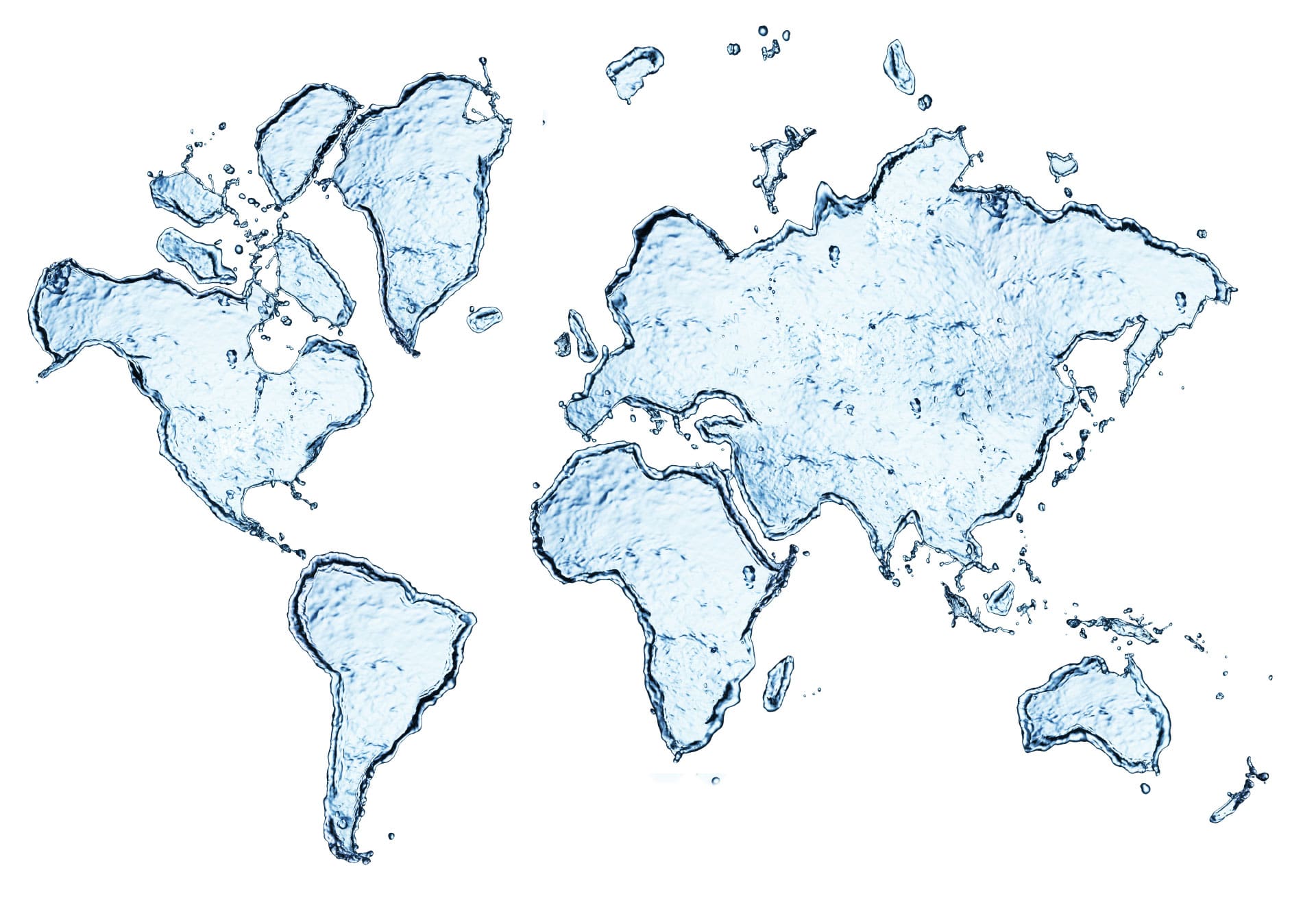Weltkarte aus Wasser